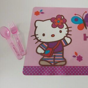 Hello Kitty Placemat & Utensils